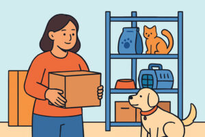 Koiran ja kissan tarvikkeiden varastointi käytännössä