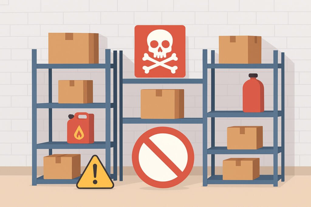 Mitä ei kannata säilyttää varastossa – kielletyt ja riskialttiit tavarat