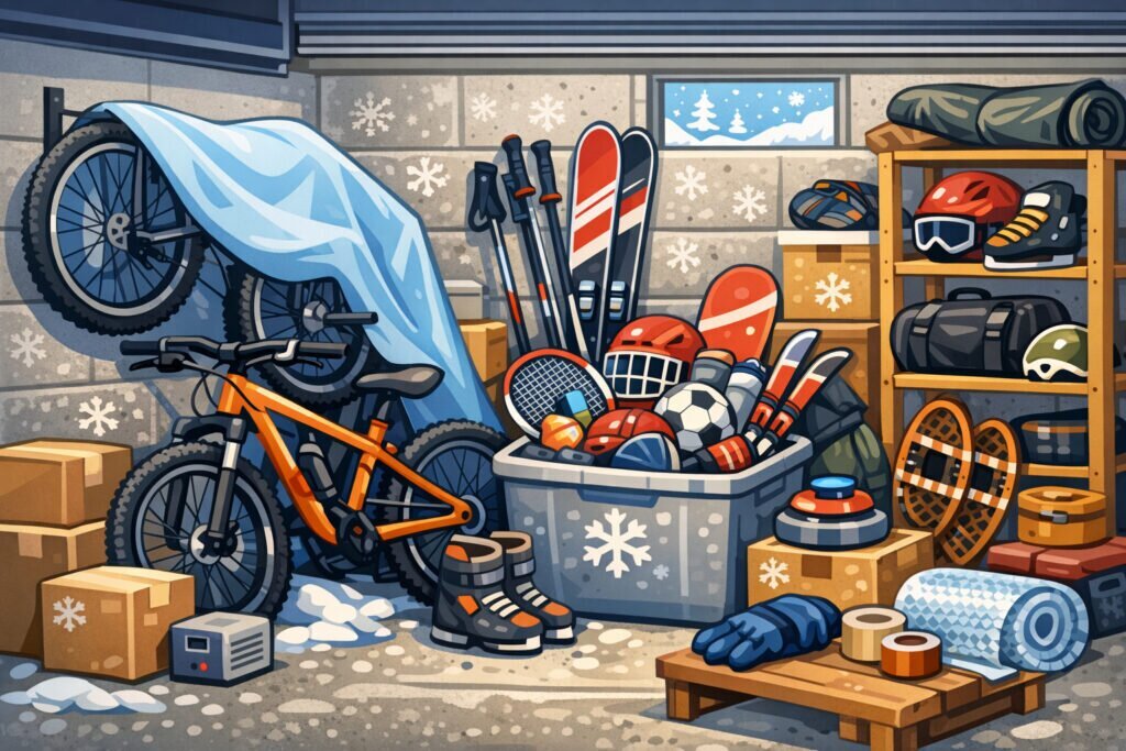 Miten varastoida polkupyörät ja urheiluvälineet talveksi?
