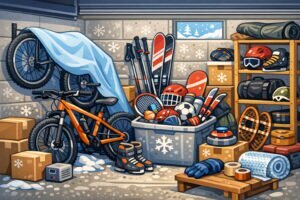 Miten varastoida polkupyörät ja urheiluvälineet talveksi?