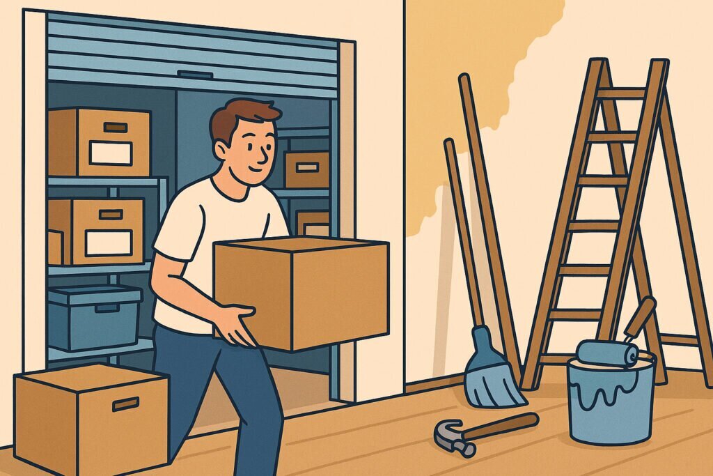 Välivarastointi remontin aikana