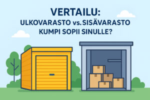 Vertailu: ulkovarasto vs. sisävarasto – kumpi sopii sinulle?